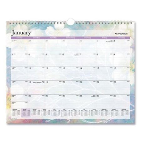 AT-A-GLANCE At-A-Glance AAGPM83707 15 x 12 in. Dreams Wall Calendar AAGPM83707